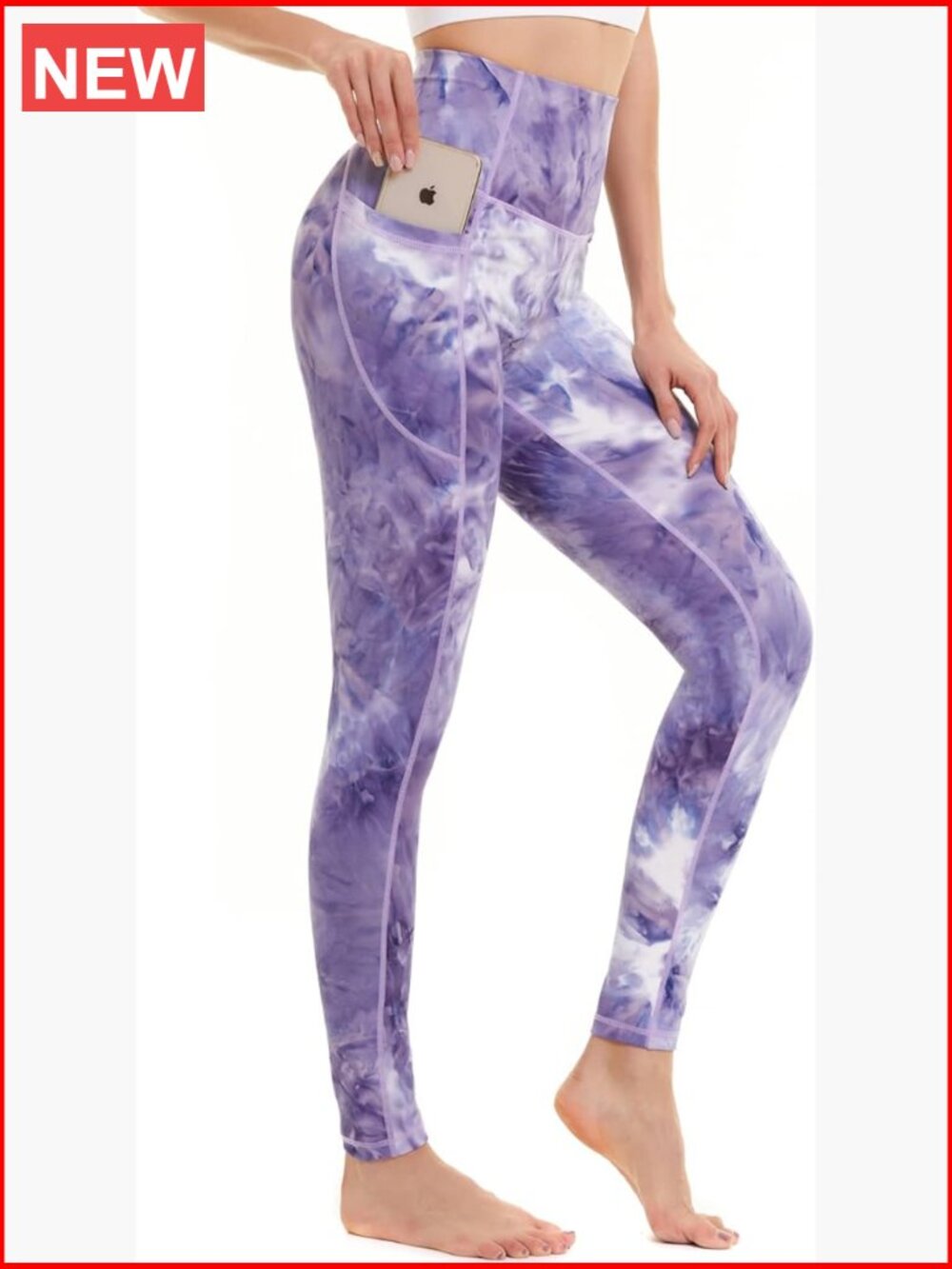 High Waisted Yoga Pants with Pockets 4-Way Stretch Running Workout Leggings